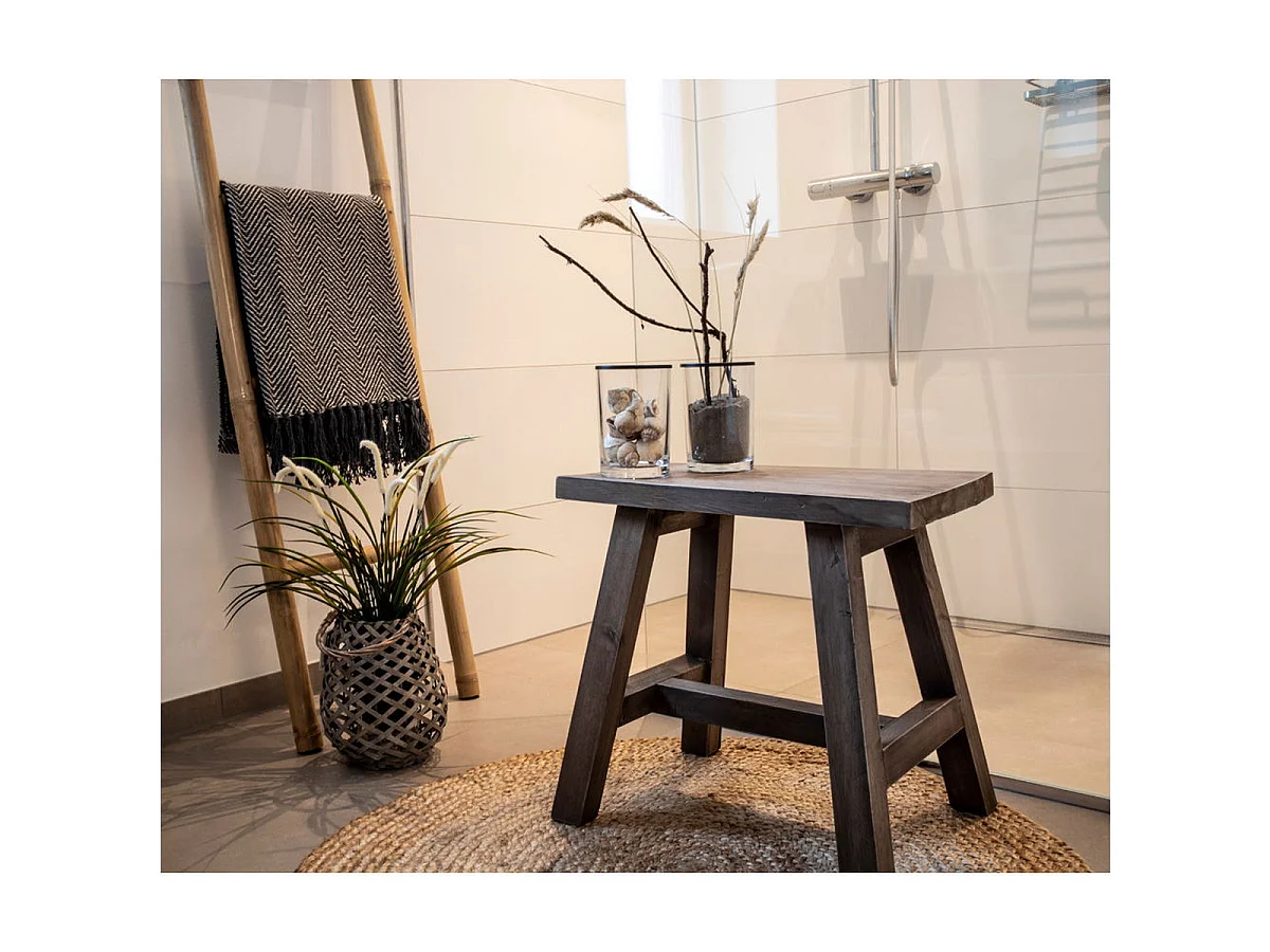 Barcelona bankje van natuurlijk teakhout, 50 cm