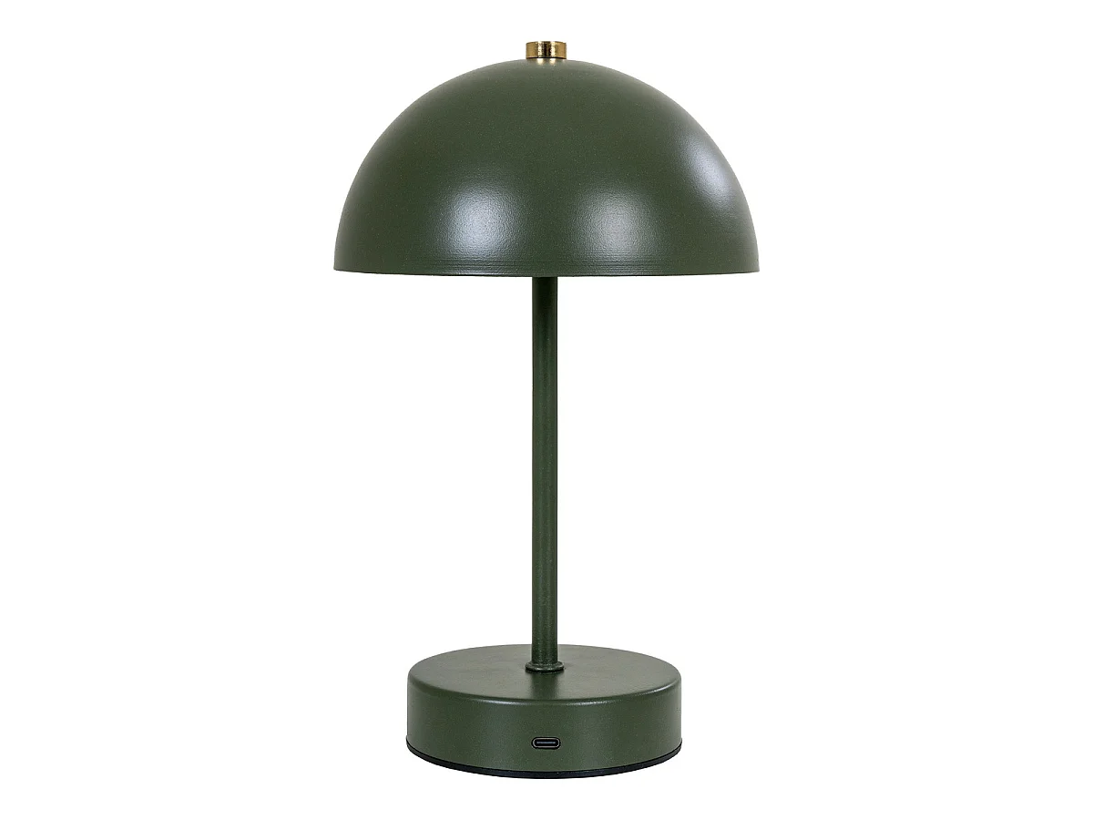 Lamp van Tafel LED Ricaricabile Holt — Groen en Messing in Metaal