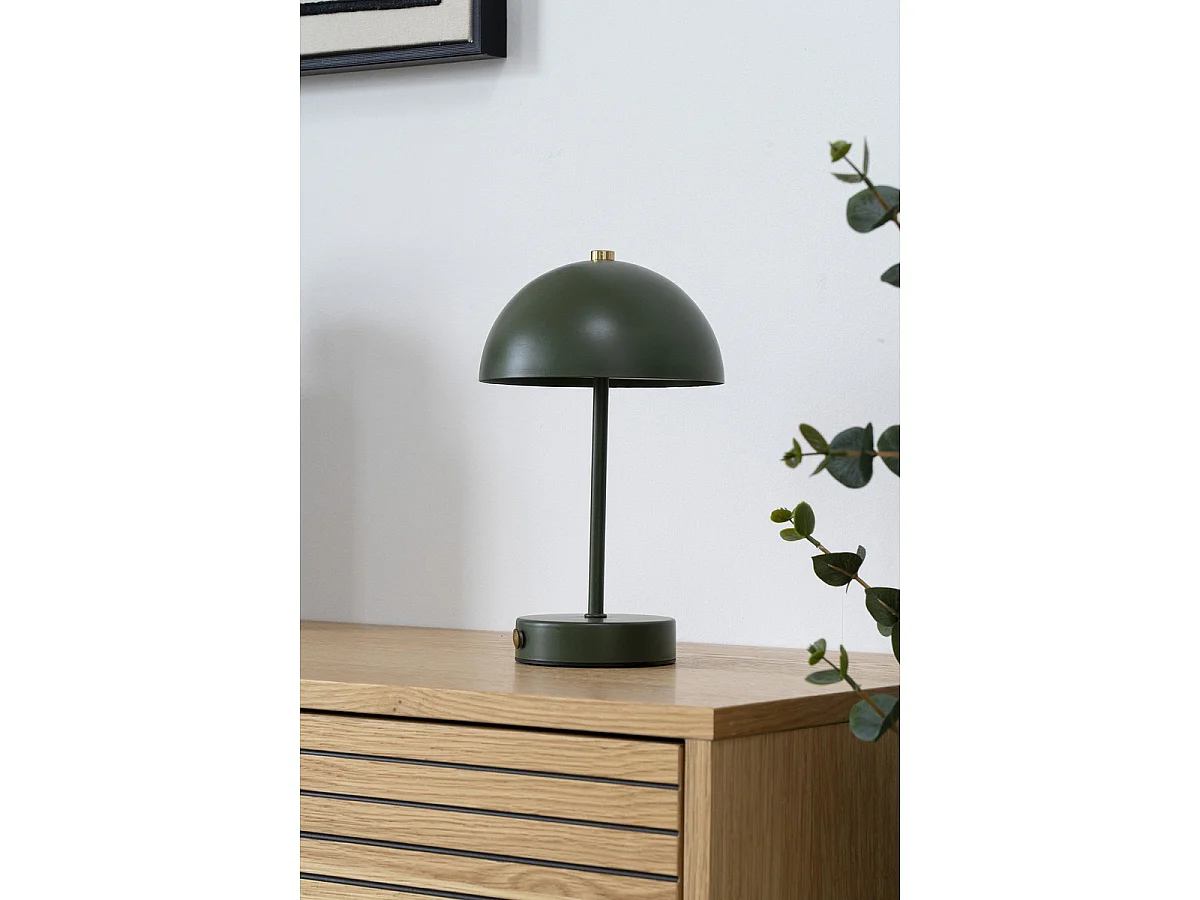 Lamp van Tafel LED Ricaricabile Holt — Groen en Messing in Metaal