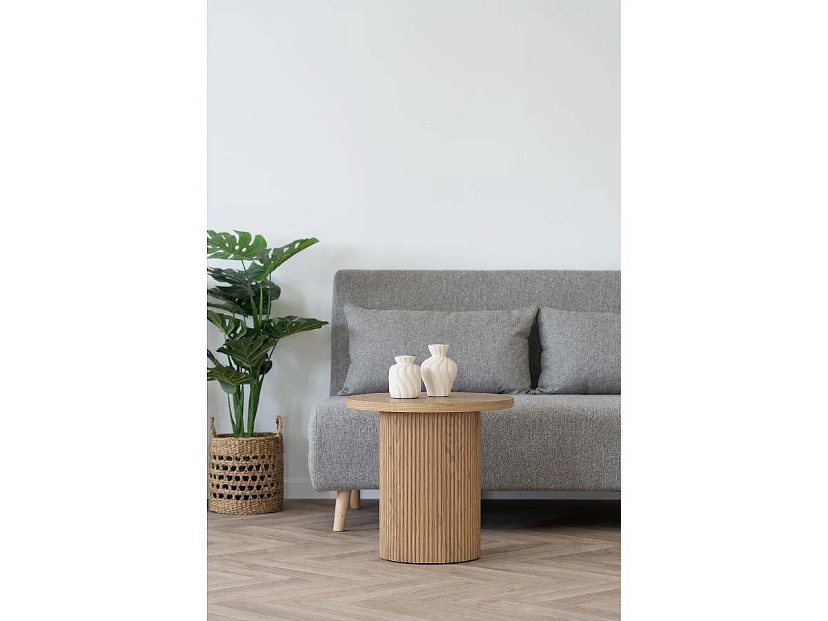 Boavista soffbord i natur med lamellbas ø48 cm
