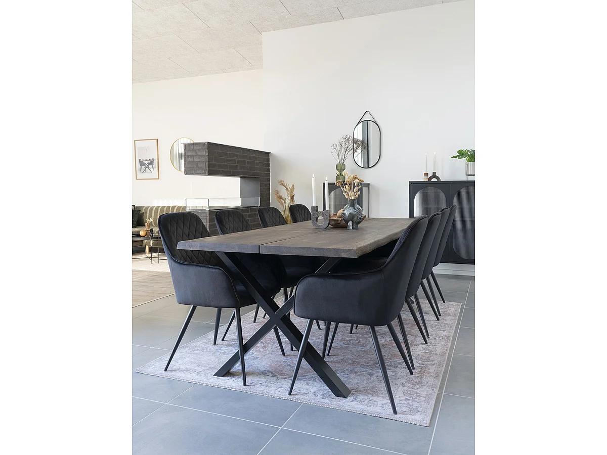 Rechthoekige wandspiegel Trapani in zwart staal met riem 35x60 cm