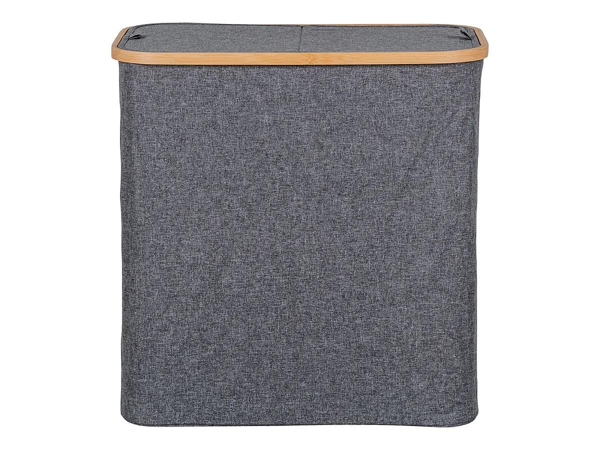 Cesto de roupa Noto em bambu FSC e tecido cinzento escuro 54x33x54 cm