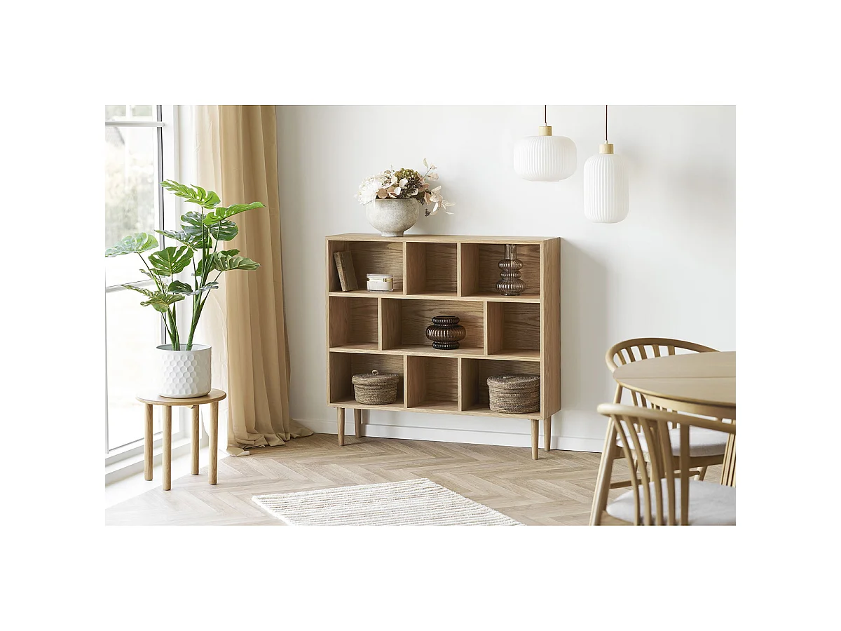 Argalo Lampe à Suspension en Verre et Bois Blanc ø30 cm