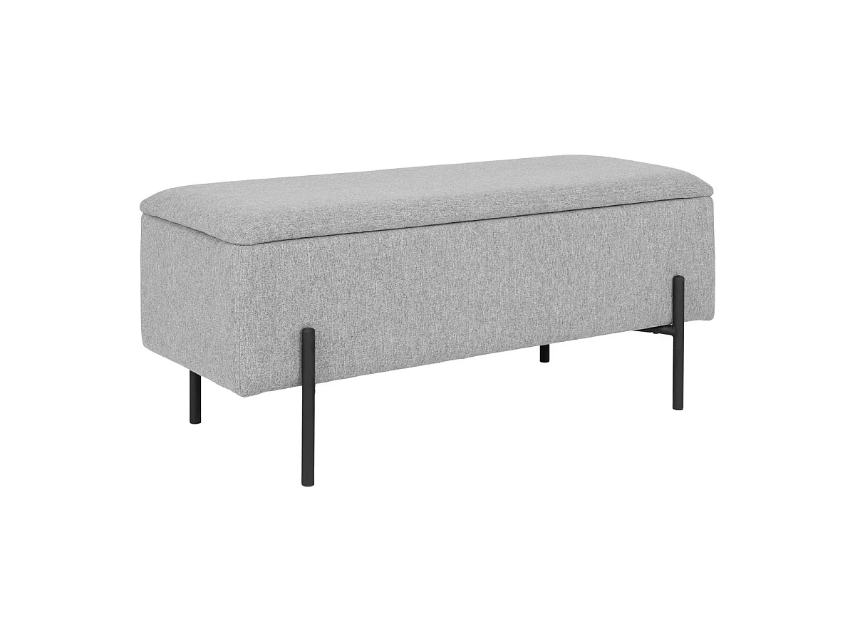 Banc Watford avec compartiment de rangement gris clair, 95 cm