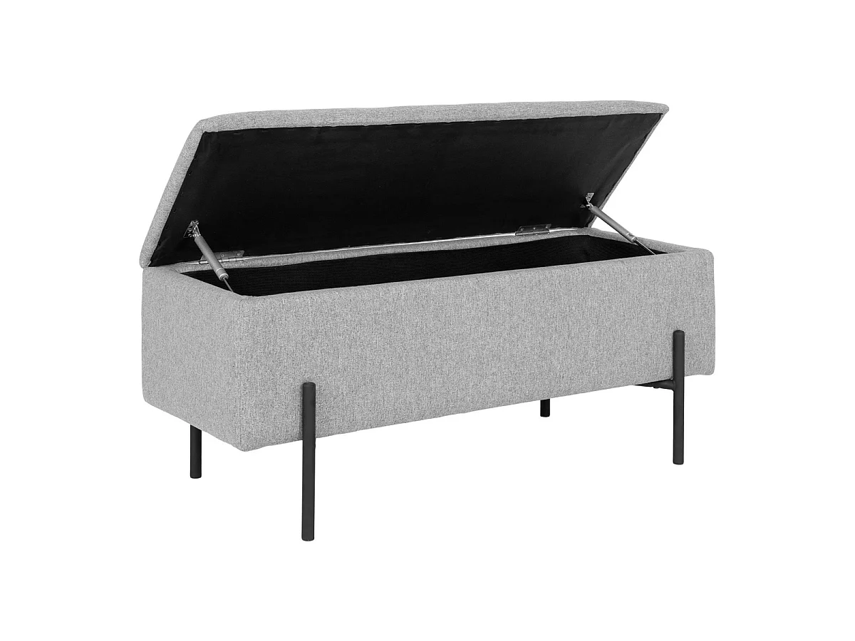 Banc Watford avec compartiment de rangement gris clair, 95 cm