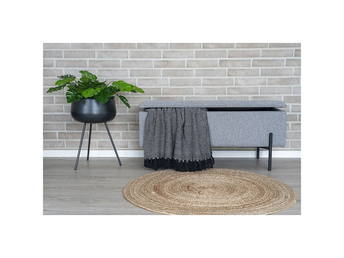 Banc Watford avec compartiment de rangement gris clair, 95 cm