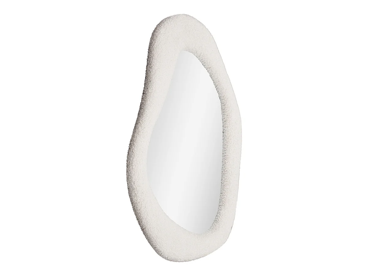 Miroir mural Bosa avec cadre en tissu teddy blanc 46,5×61 cm