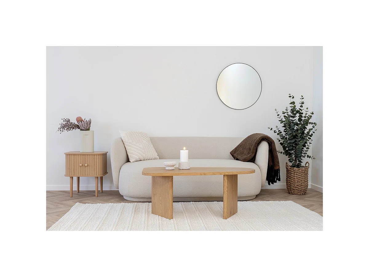 Plaid Carmel van wolmix, bruin met zwarte franjes 130x170 cm