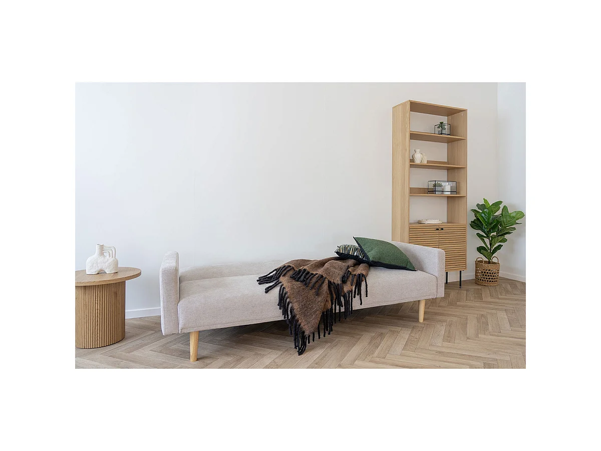 Plaid Carmel van wolmix, bruin met zwarte franjes 130x170 cm