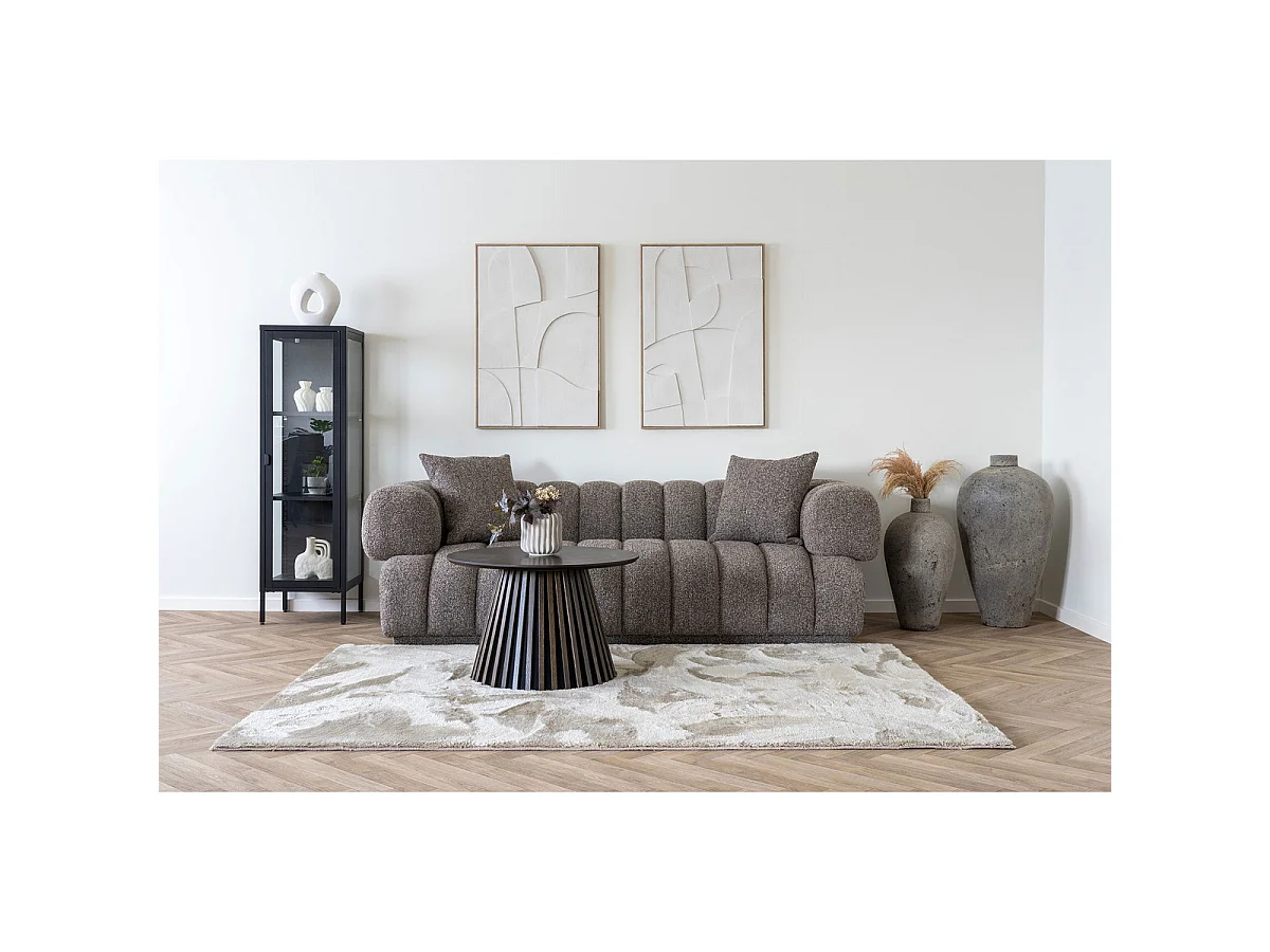 Witryna Brisbane Slim z 1 szklanymi drzwiami, czarna stal 40×35×140 cm