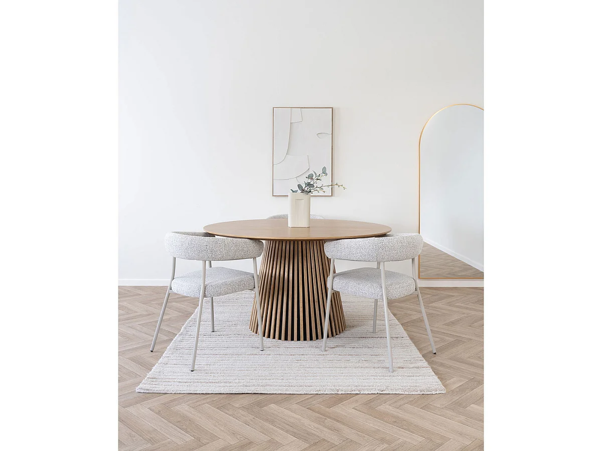 Tapis Bois de manguier en laine taftata a mano ivoire 160x230 cm