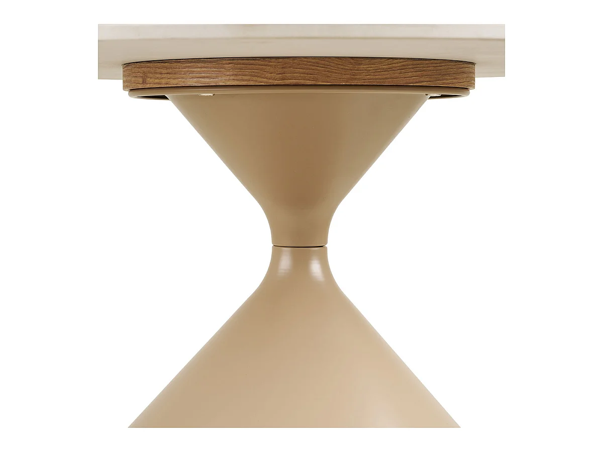 Mesa de centro Annecy de cerámica efecto travertino y acero ø70 cm