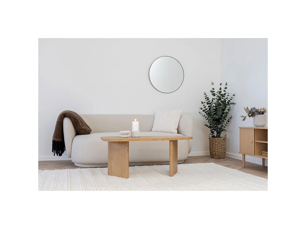 Ronde wandspiegel Jersey van zwart staal ø60 cm