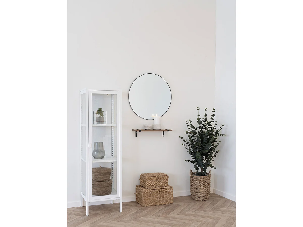 Ronde wandspiegel Jersey van zwart staal ø60 cm