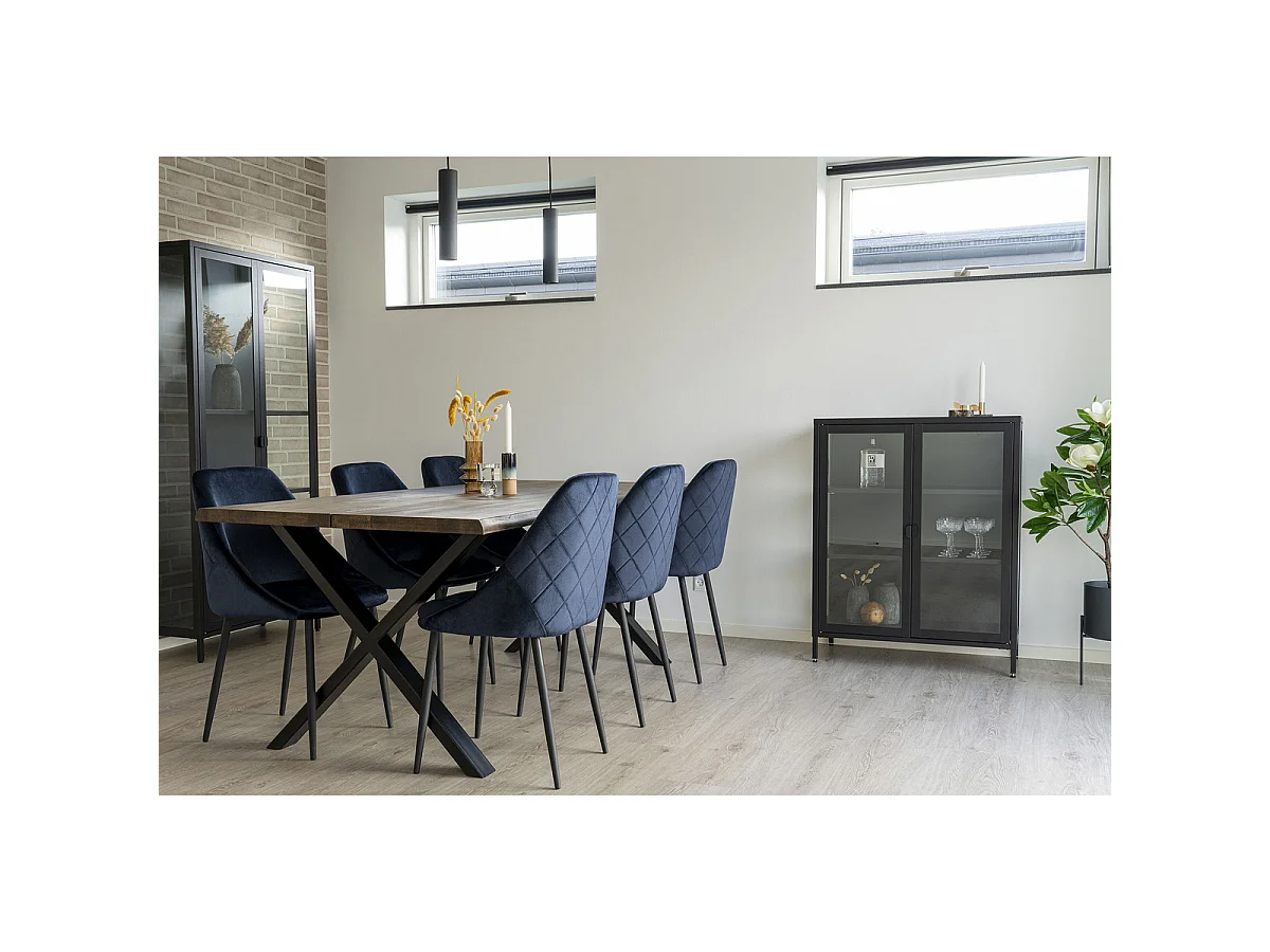 Suspension Paris en acier noir, tube cylindrique ø6 cm