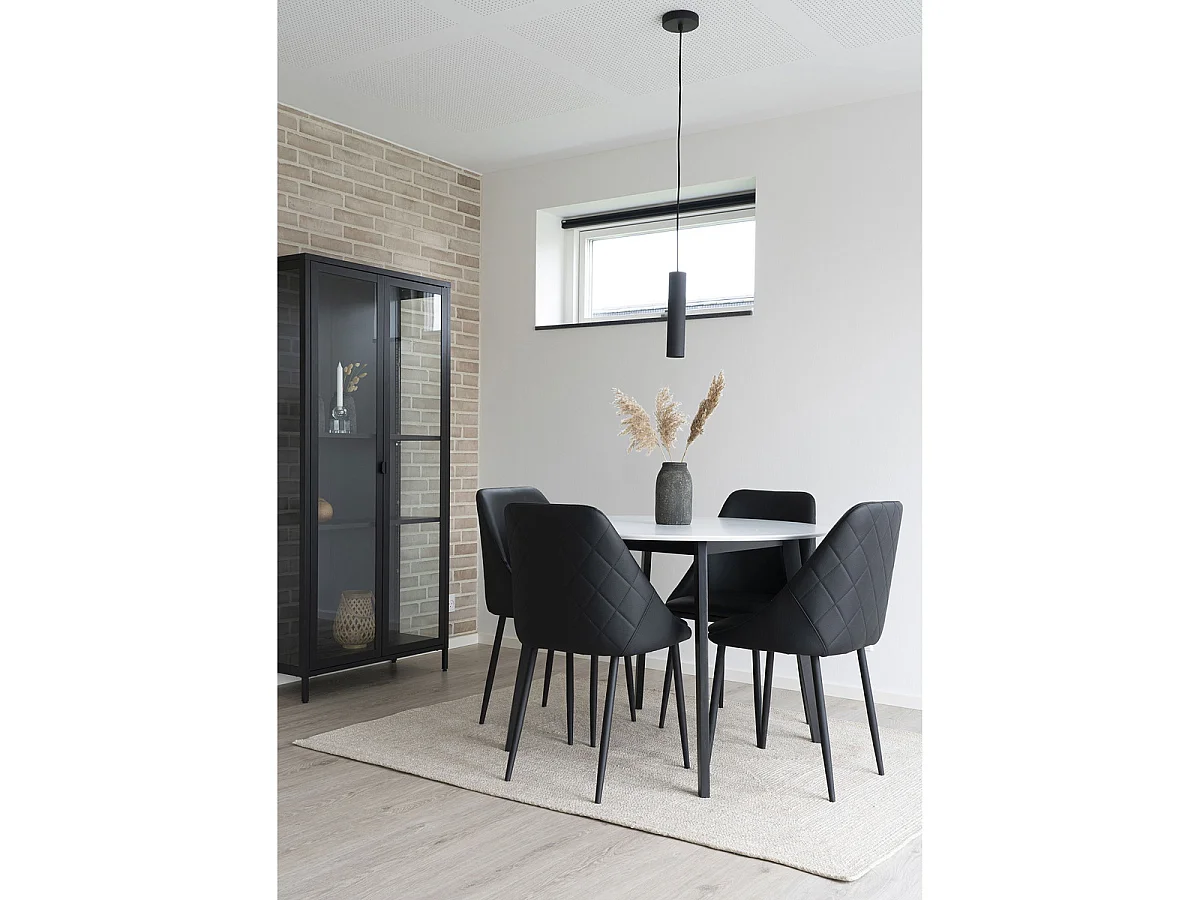 Suspension Paris en acier noir, tube cylindrique ø6 cm