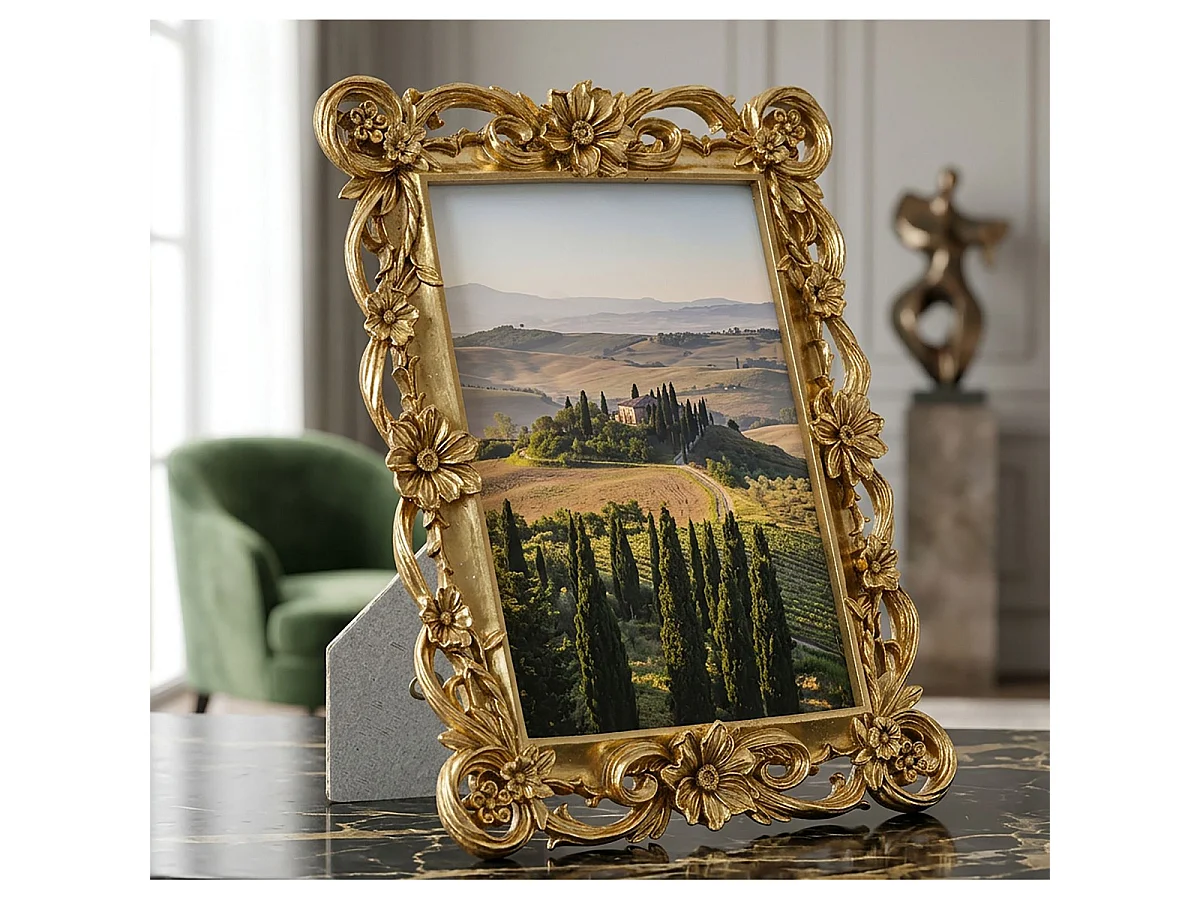 Cornice portafoto Classic oro dal profilo tradizionale 15x20 cm