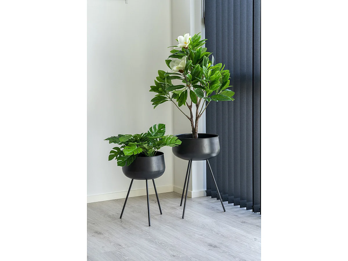 Lot de 2 vases à fleurs Ardola en acier noir