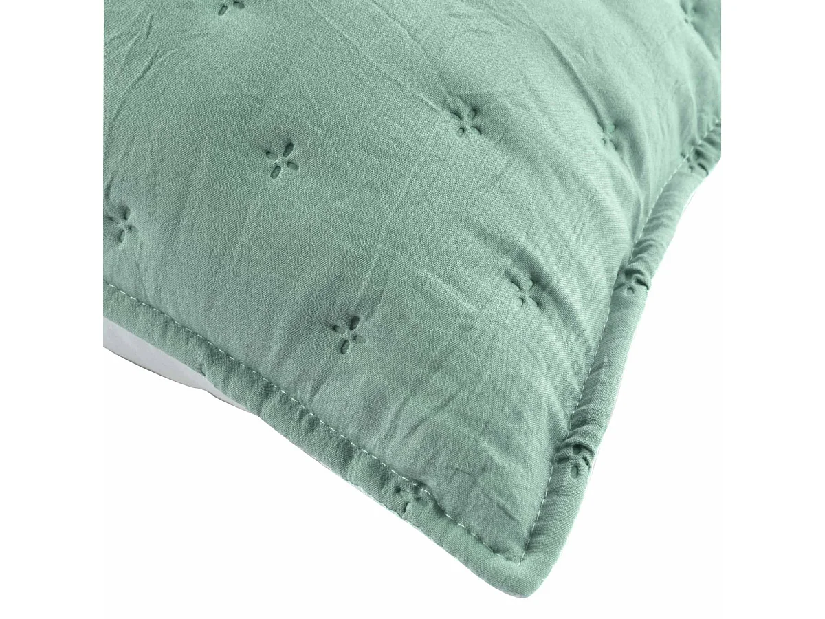 Housse de Coussin "Mellow" 60x60cm Menthe & Blanc
