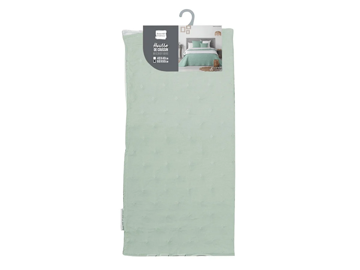 Housse de Coussin "Mellow" 60x60cm Menthe & Blanc