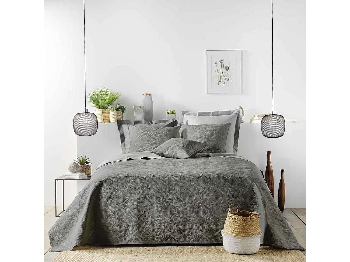 Housse de Coussin "Romane" 40x40cm Anthracite