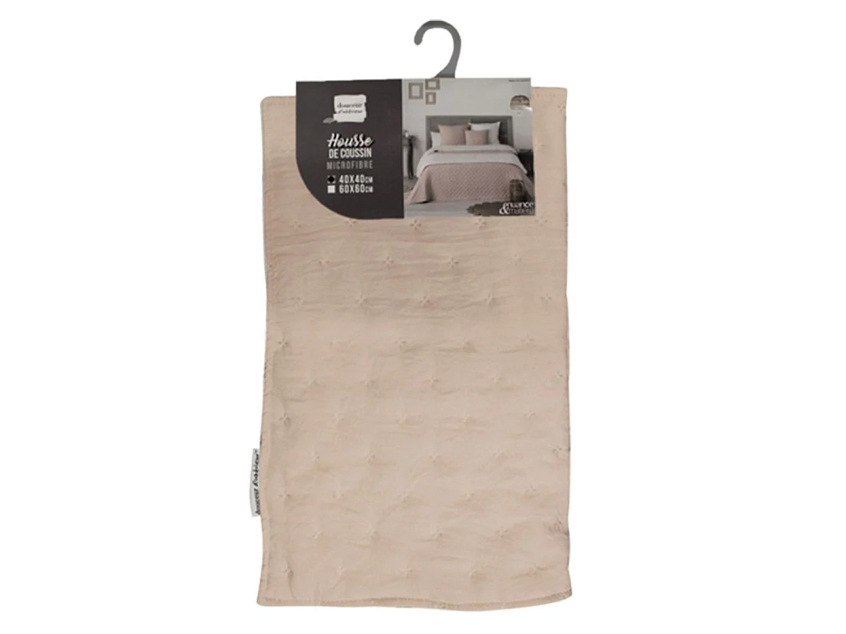Housse de Coussin "Mellow" 40x40cm Rose & Blanc