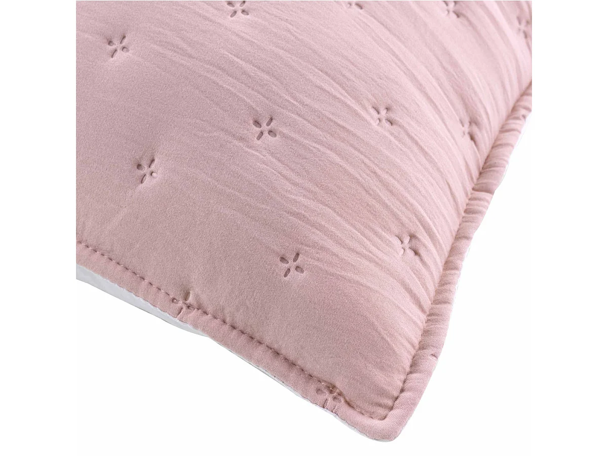Housse de Coussin "Mellow" 60x60cm Rose & Blanc