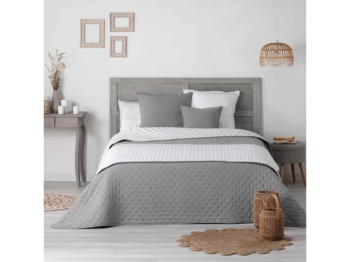 Housse de Coussin "Mellow" 40x40cm Gris & Blanc