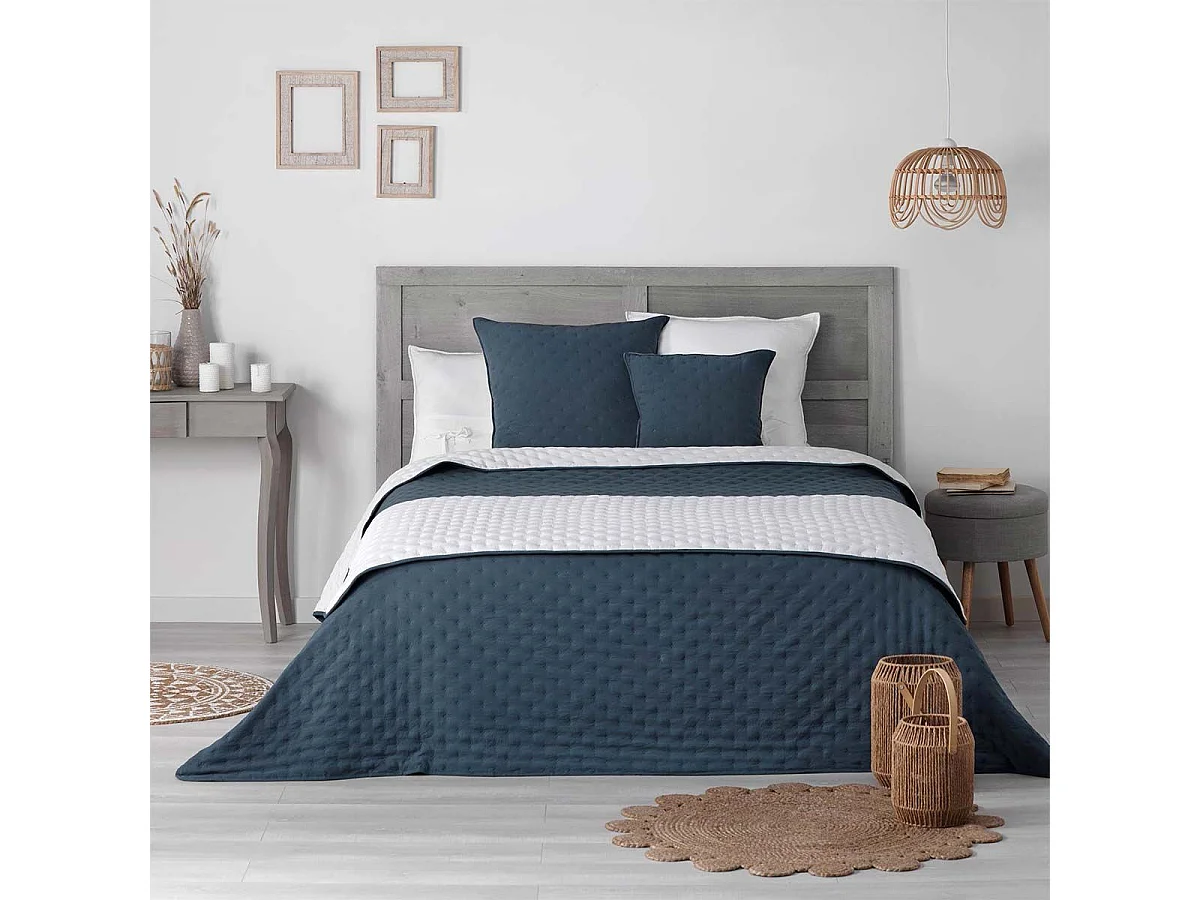 Housse de Coussin "Mellow" 60x60cm Bleu & Blanc