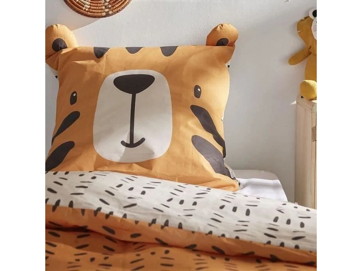 TODAY JUNGLE - Kinderbeddengoedset 140 x 200 cm met Opvouwbare Opbergpoef