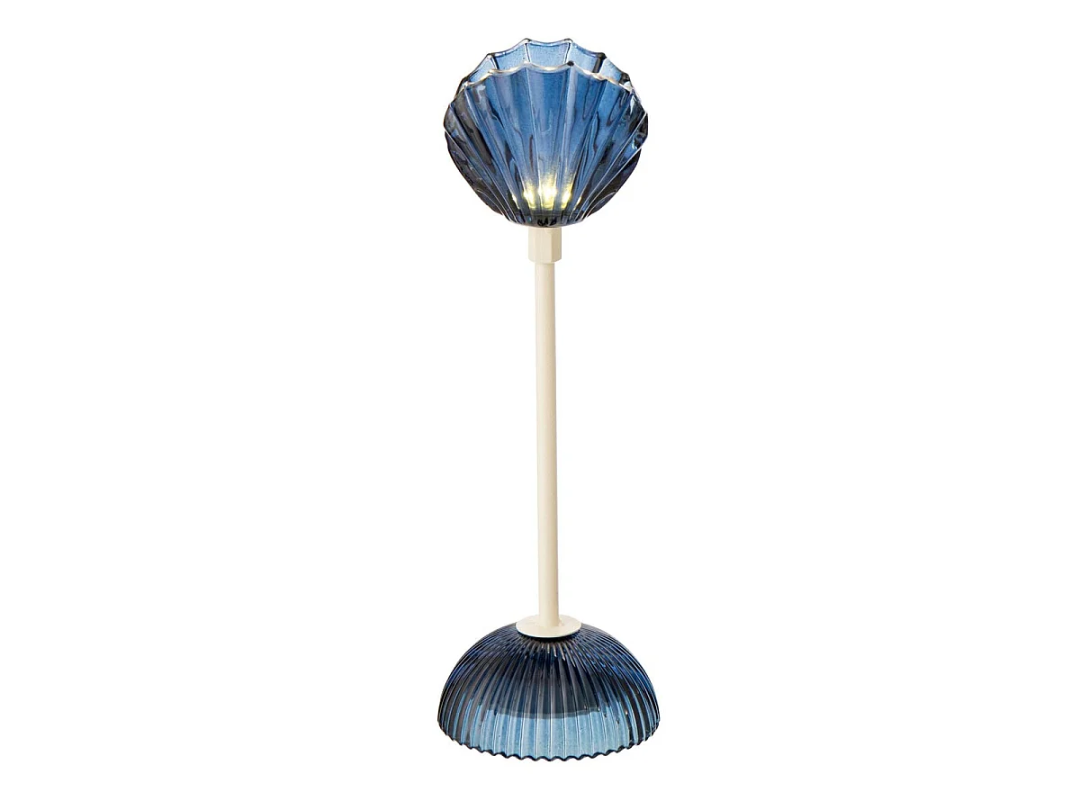 Lampe à Poser LED Coquillage "Conchiglia" 31cm Bleu