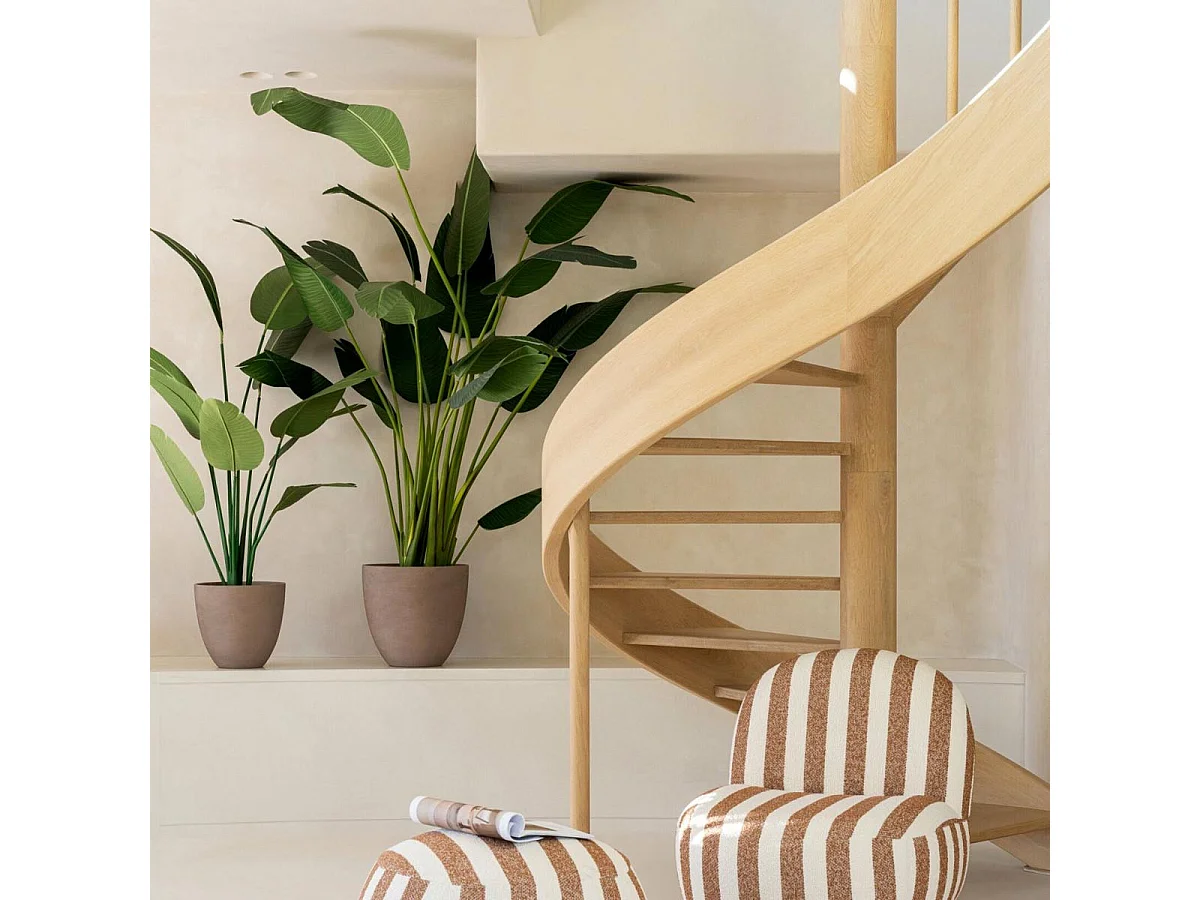 Cache-Pot Rond en Céramique "Terra" 36cm Taupe