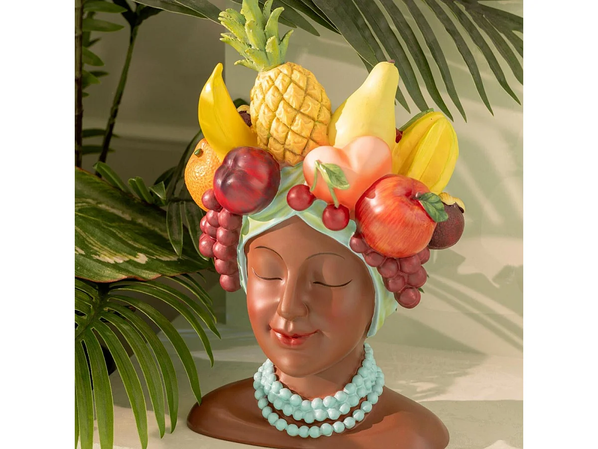 Cache-Pot Femme "Fruits" 36cm Multicolore