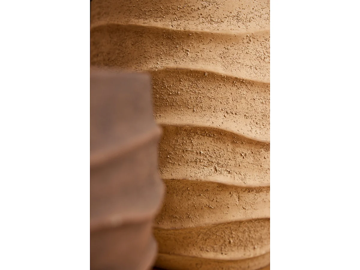 Cache-Pot Déco en Ciment "Roca" 34cm Beige