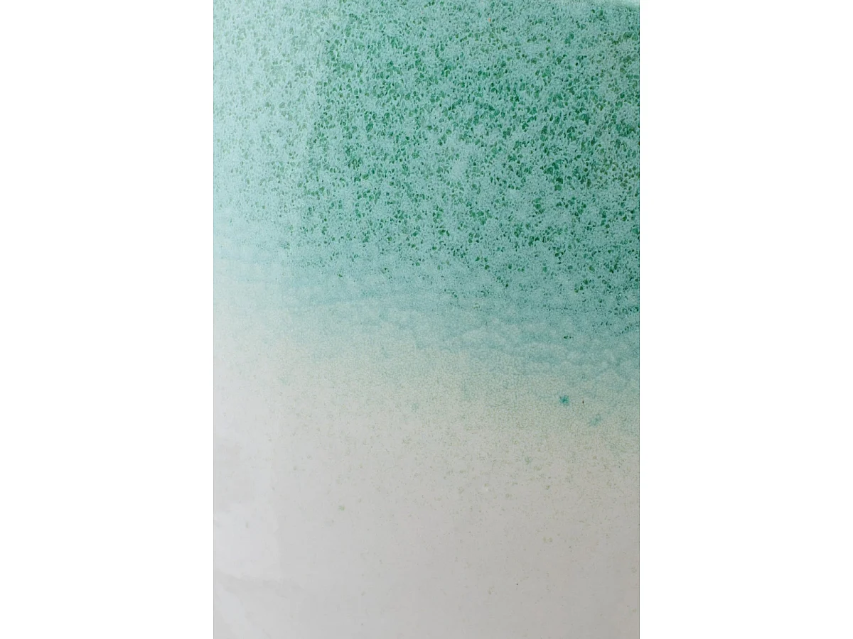Cache-Pot en Céramique "Amos" 34cm Vert Menthe & Blanc