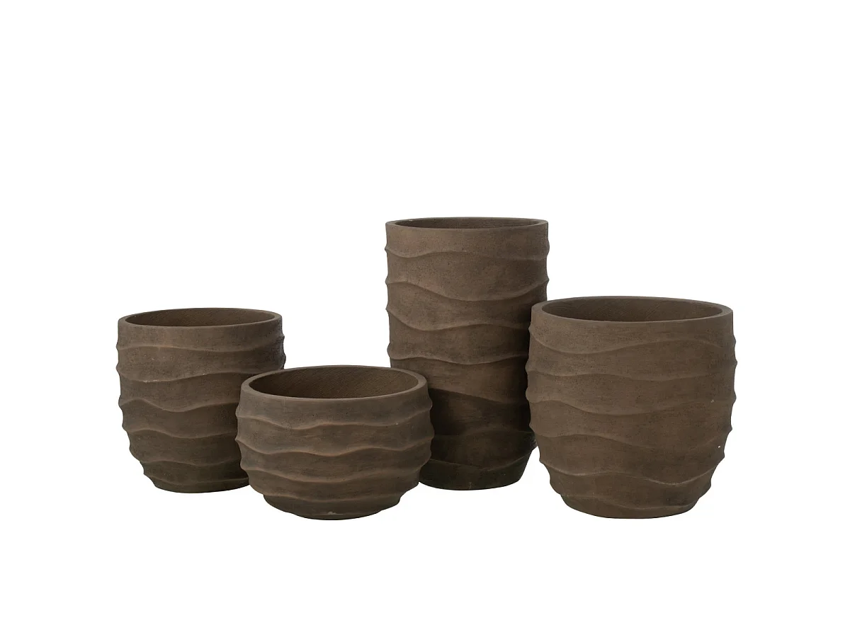 Cache-Pot Déco en Ciment "Roca" 53cm Marron