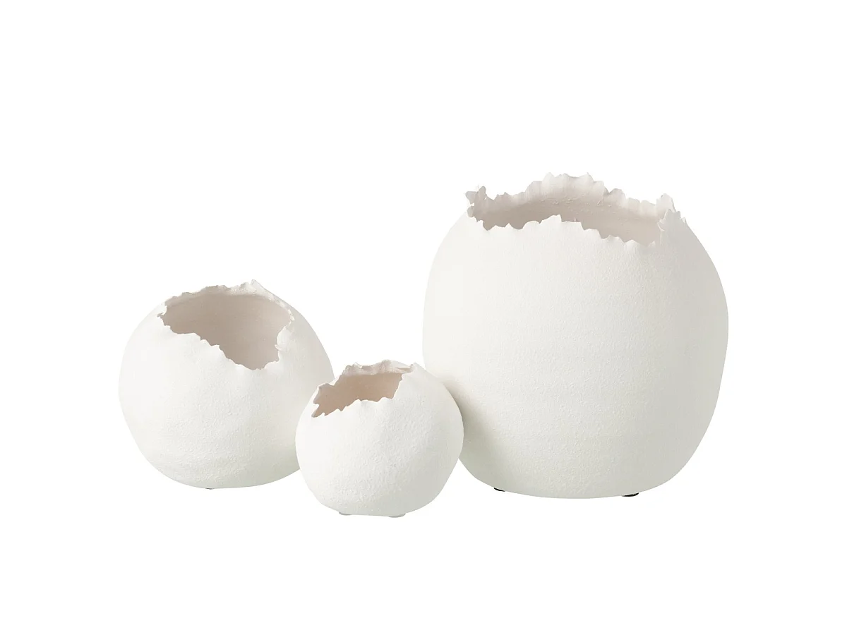 Cache-Pot Irrégulier en Argile "Justin" 29cm Blanc