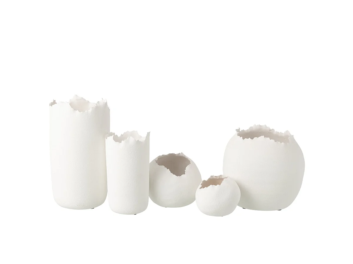 Cache-Pot Irrégulier en Argile "Justin" 29cm Blanc