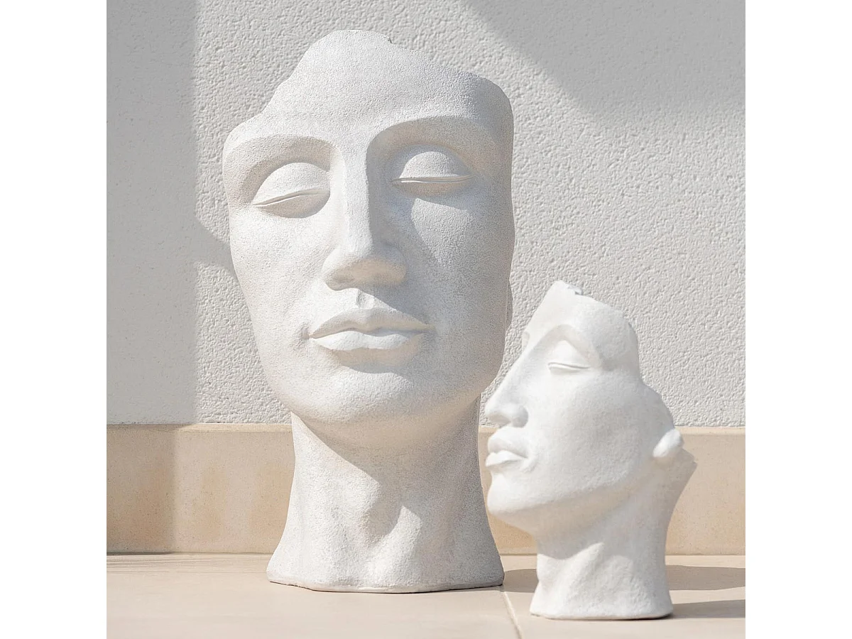 Cache-Pot en Argile "David" 38cm Blanc