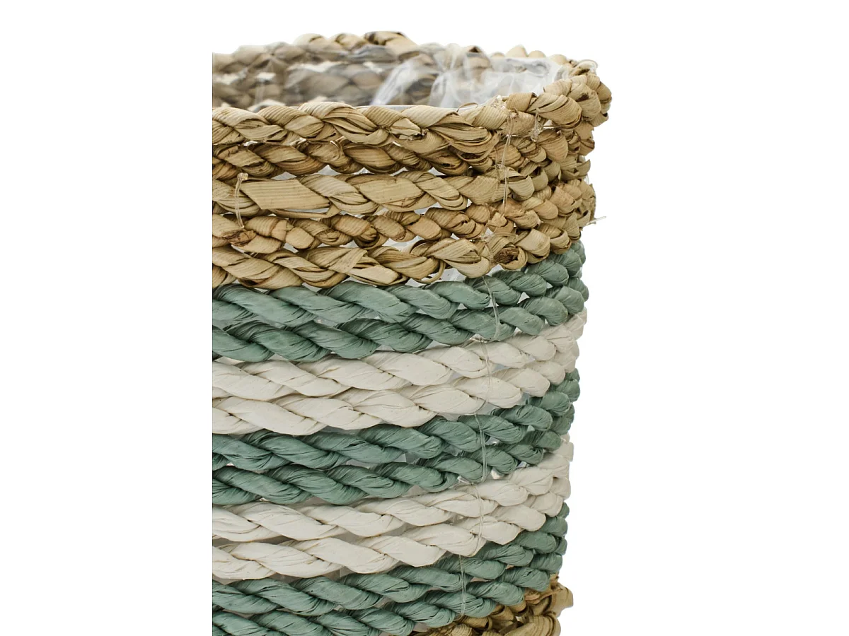 Lot de 3 Cache-Pots Tressés "Van" 20cm Naturel