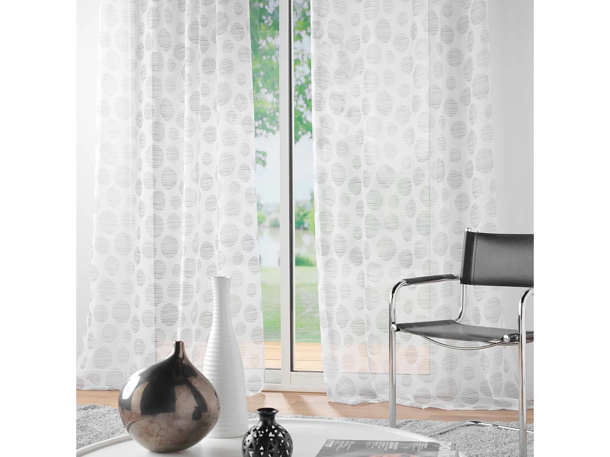 Rideau Voilage à Œillets "Lunile" 137x240cm Gris