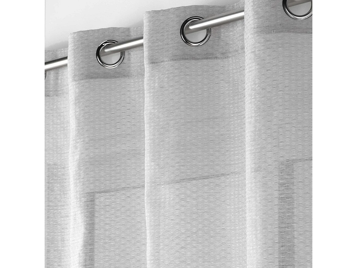 Rideau Voilage Jacquard "Ophelia" 140x240cm Gris