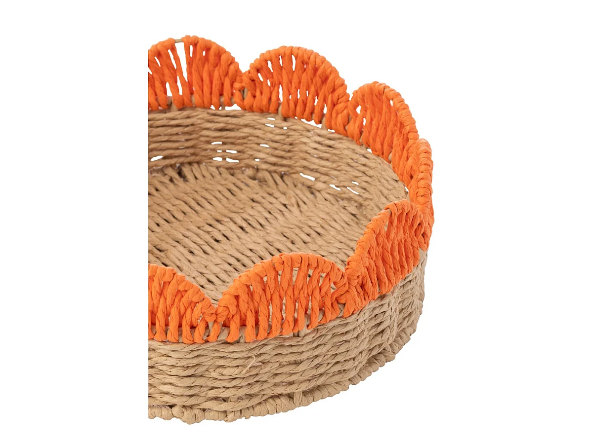 Lot de 2 Plateaux Déco "Feston" 30cm Naturel