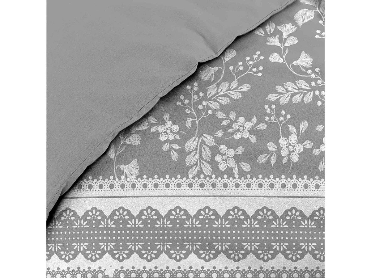 Parure de Lit 3 Pièces "Annie" 200x200cm Gris