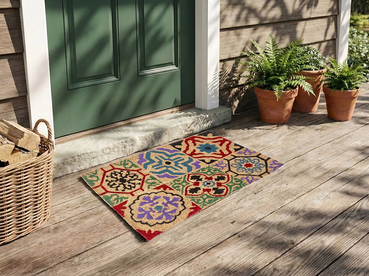 Paillasson NAUKATI Multicolore 45 x 75 cm Fibre de coco