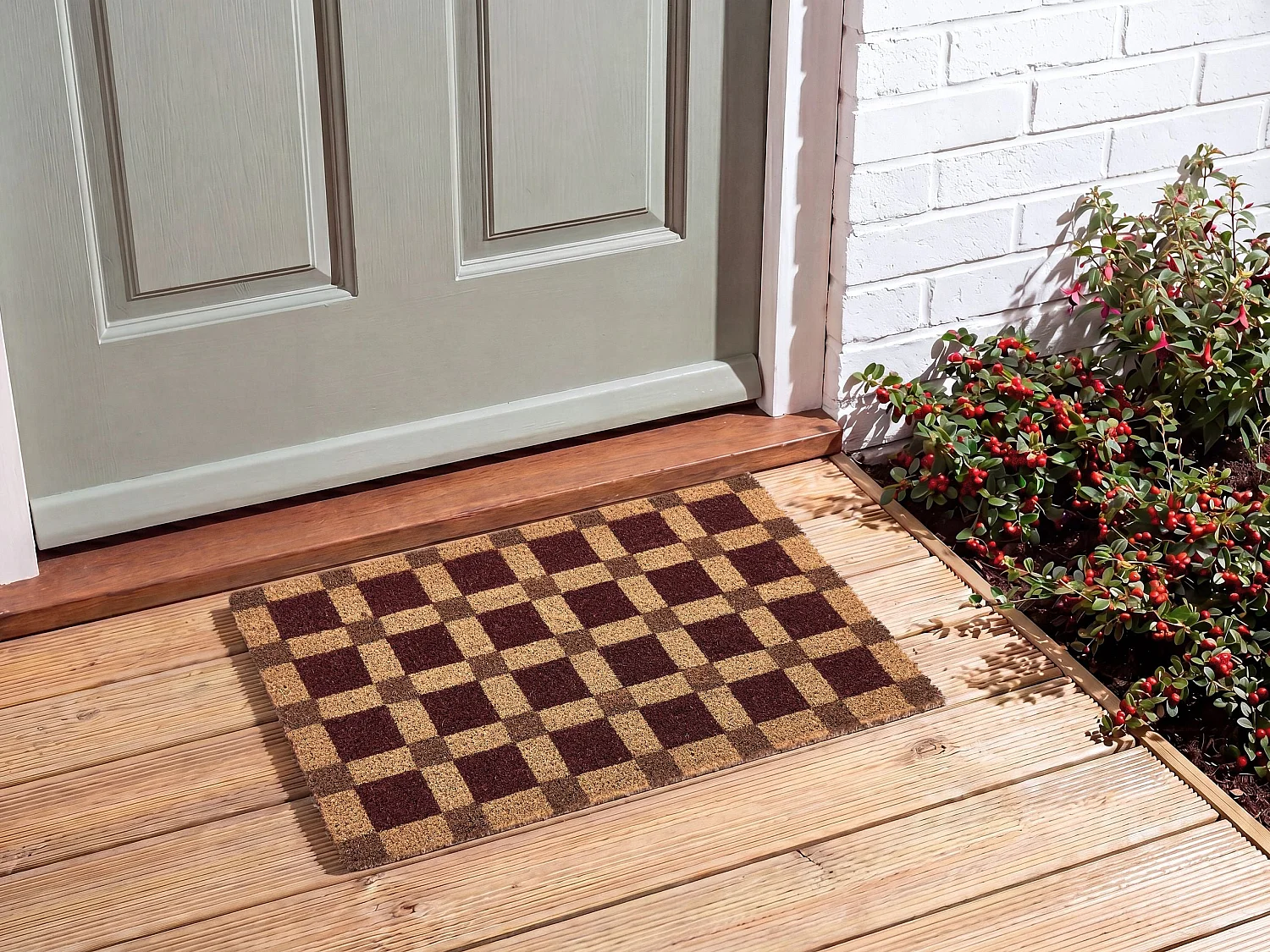 Paillasson VILLASIS Beige/marron 40 x 60 cm Fibre de coco