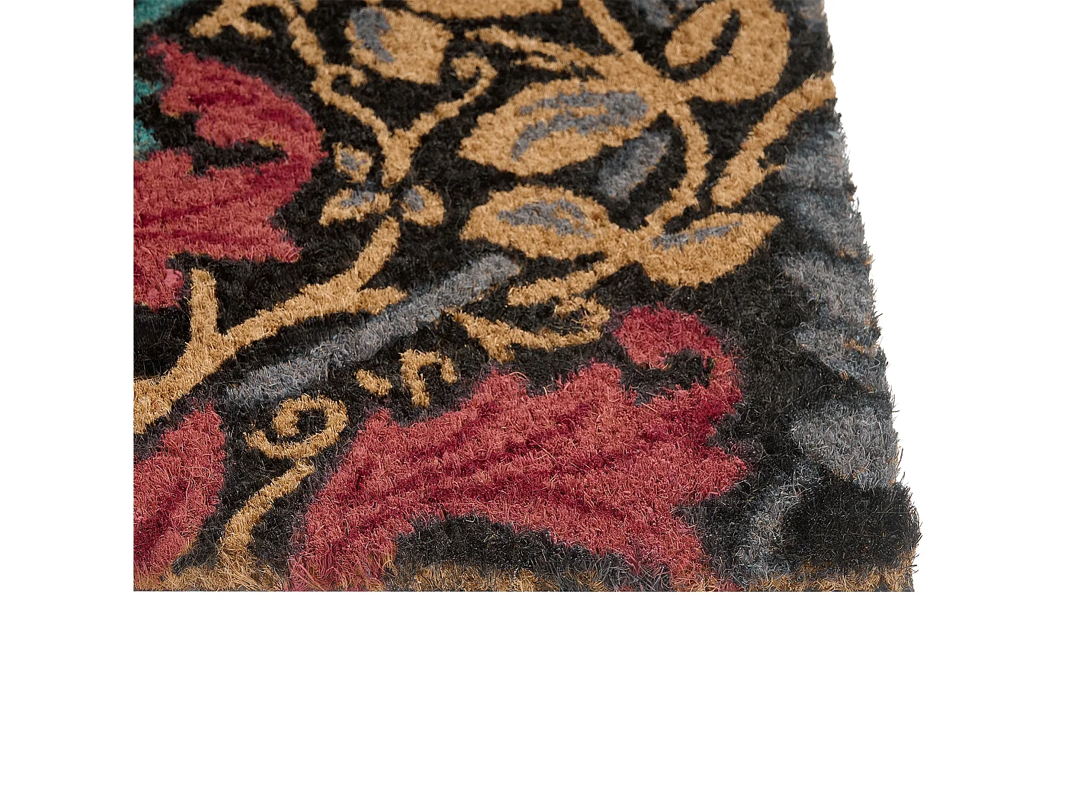 Paillasson ILLIAMNA Multicolore 45 x 75 cm Fleur Fibre de coco