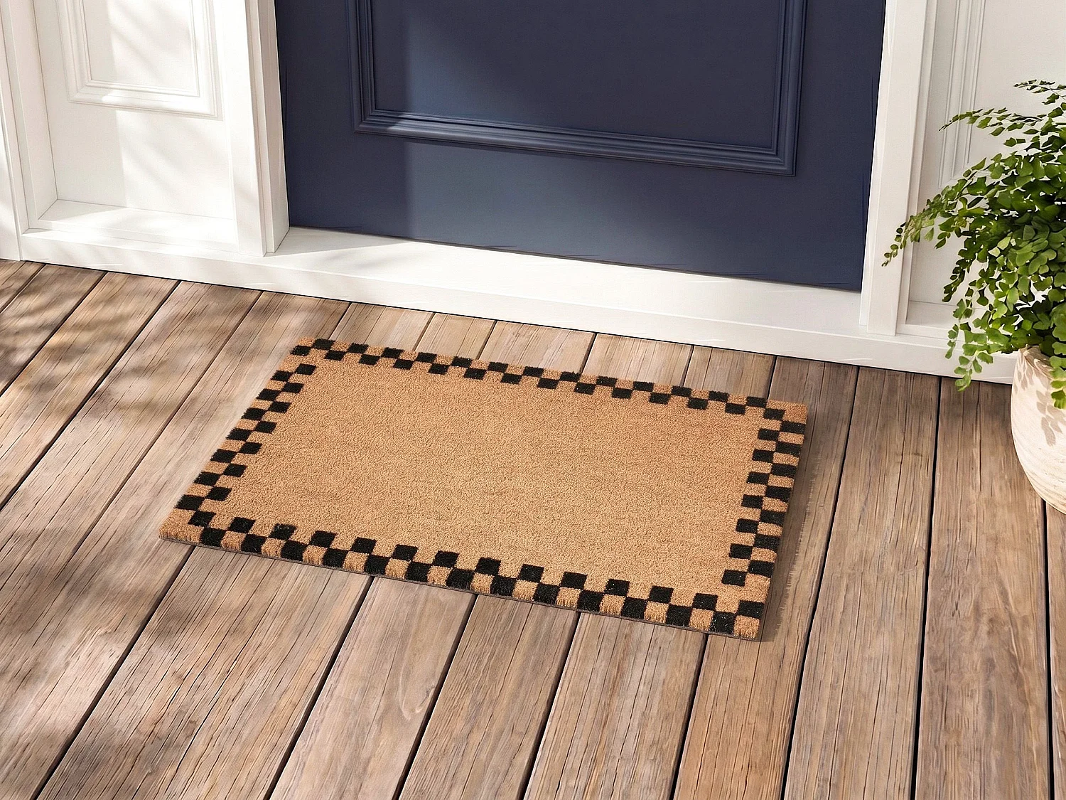 Paillasson SAGADA Beige/noir 60 x 90 cm Fibre de coco