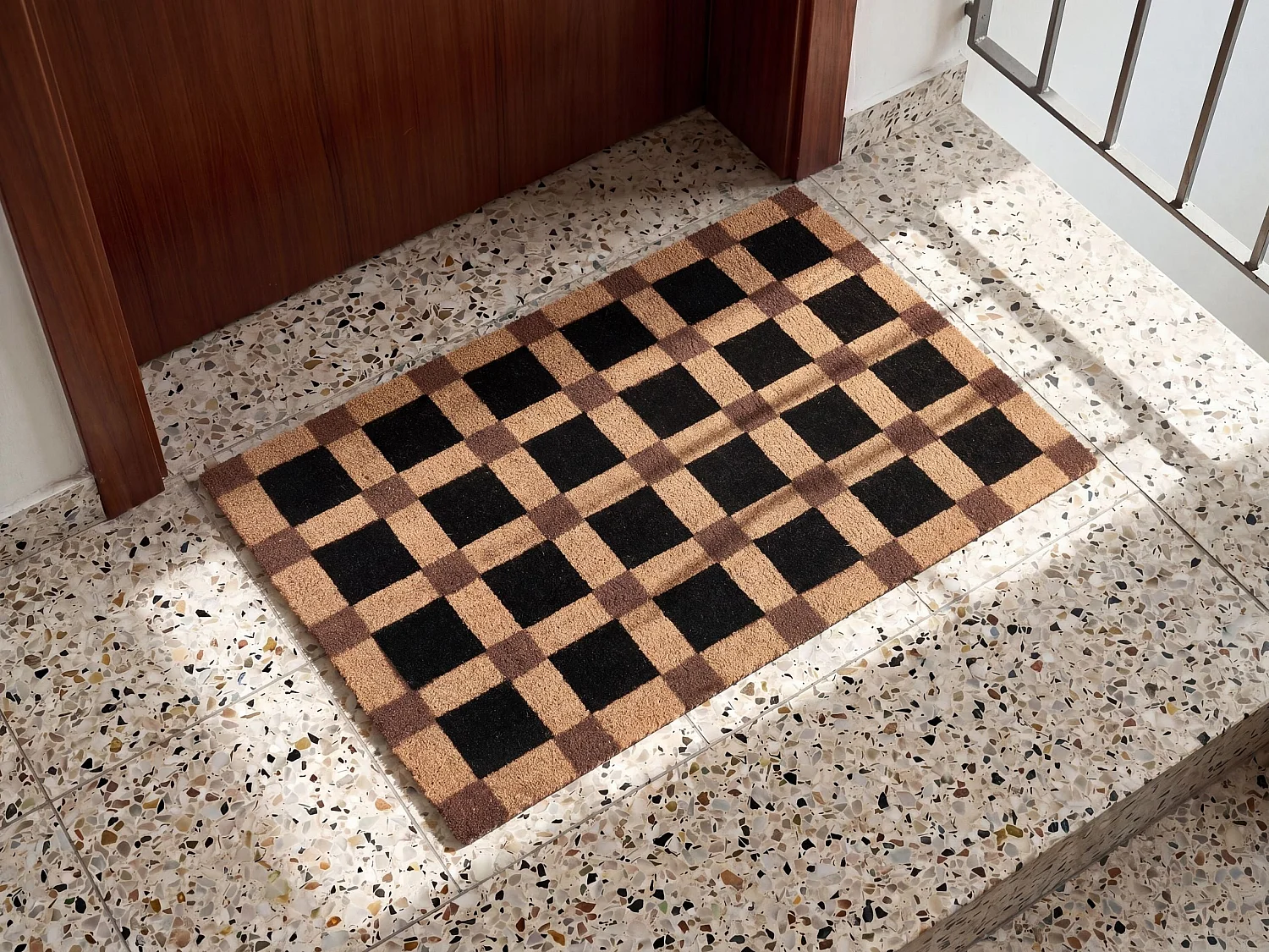 Paillasson VILLASIS Beige/noir 60 x 90 cm Fibre de coco