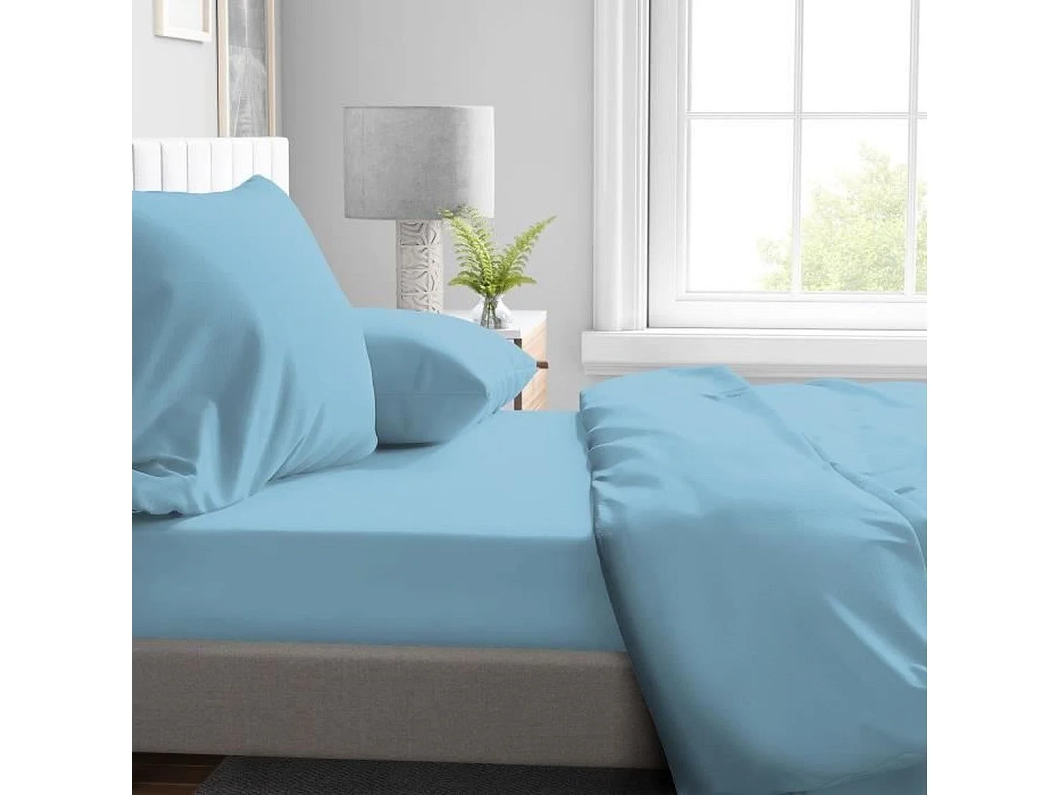 Zacht Microfiber Hoeslaken 160x200 cm - Hemelsblauw 30 cm Zakdiepte